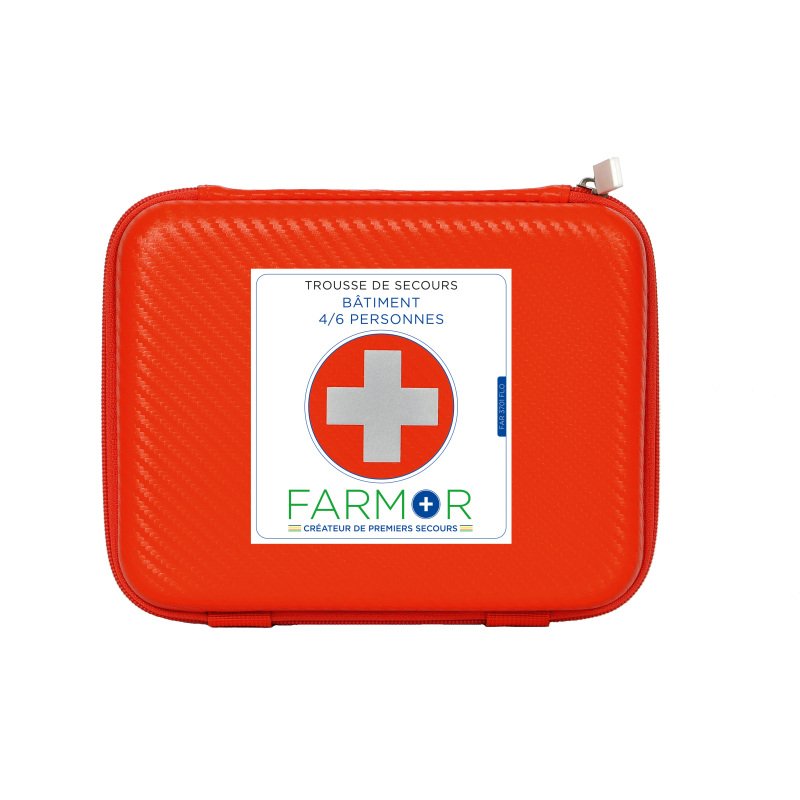Trousse de secours Bâtiment 4/6 personnes en PU orange
