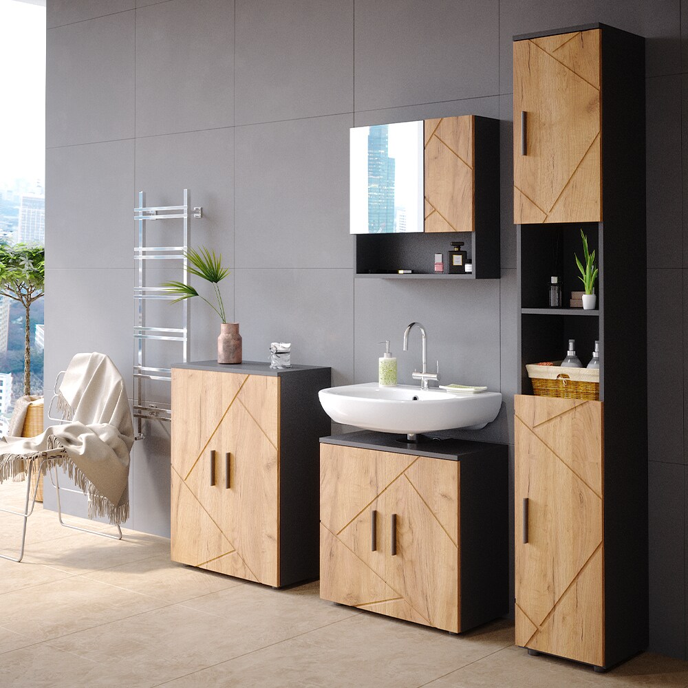 Vicco Badmöbel Set Badezimmermöbel Irma Spiegelschrank Badschrank Hochschrank