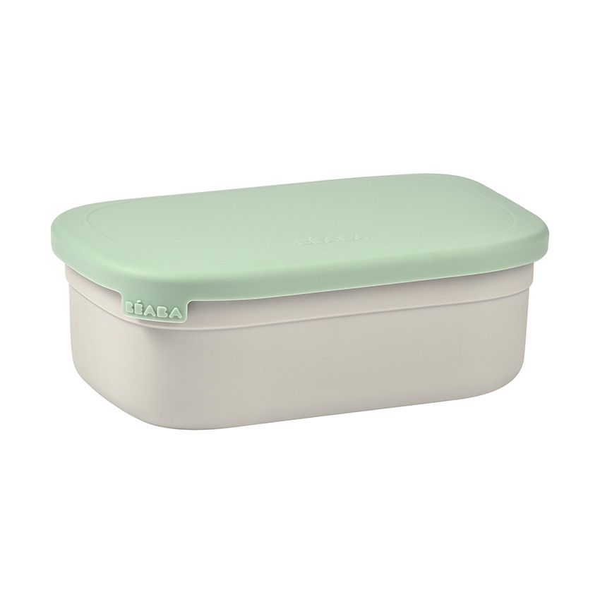Lunchbox en inox gris velours/sage green - Ecru