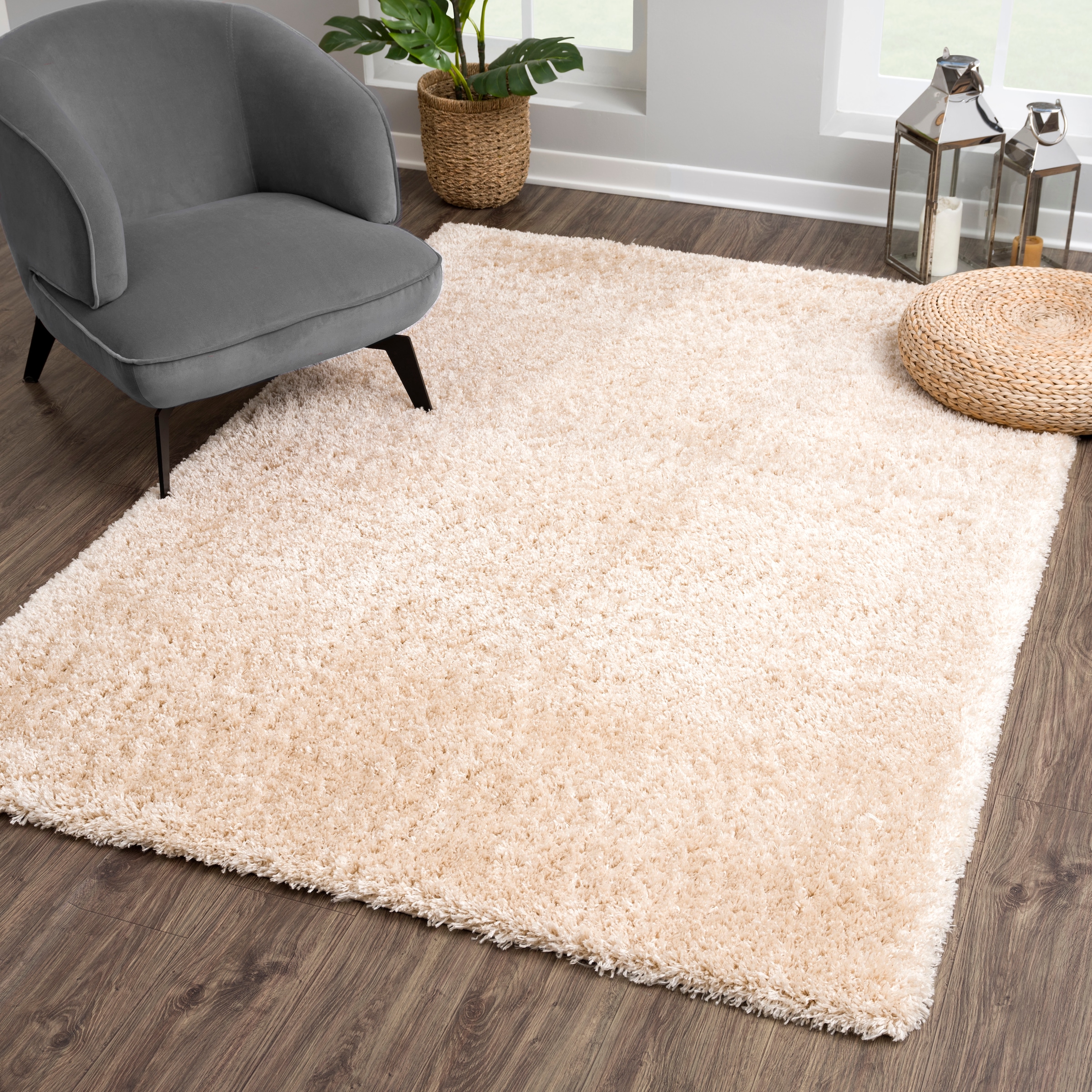 Sanat Hochflor-Teppich »Porto« rechteckig 45 mm Höhe Wohnzimmer, Langflor, Shaggy , auch als Läufer