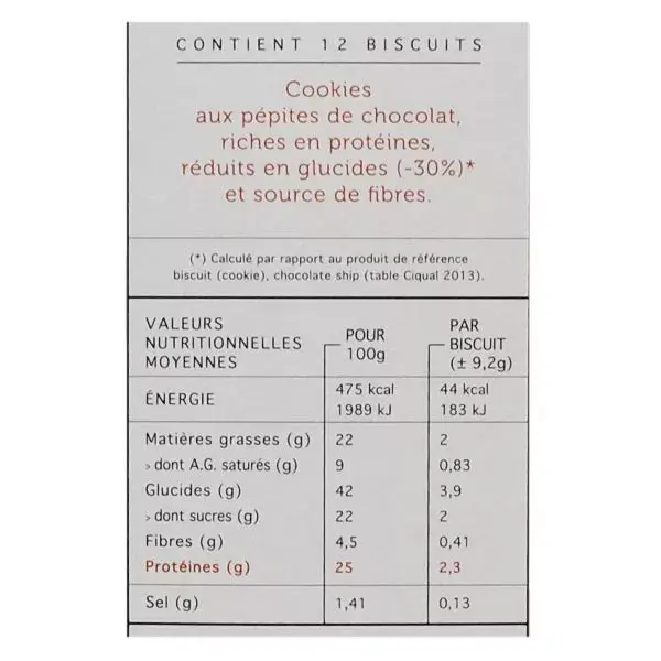 Protifast Biscoitos com Gotas de Chocolate, Lanche Rico em Proteínas, 12 unidades