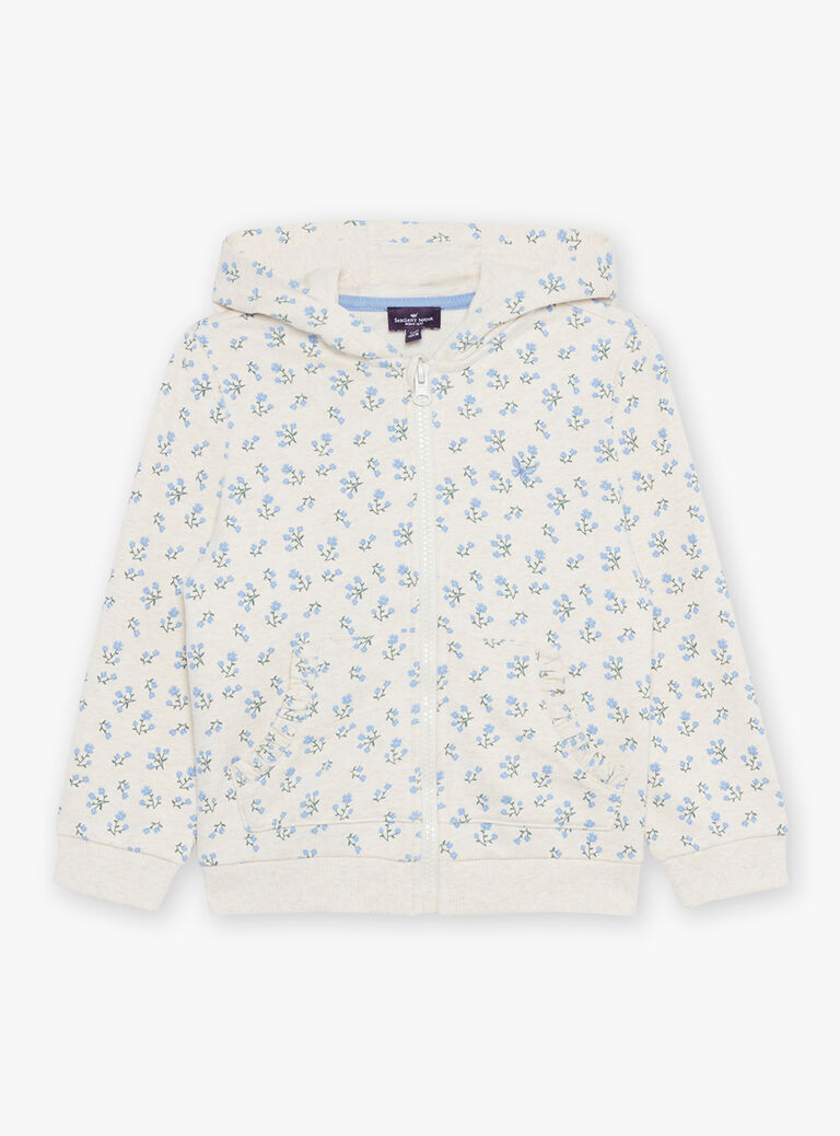 Haut de jogging vanille et bleu à fleurs