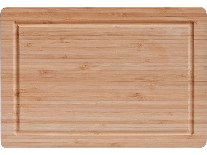 Zeller Present Schneidebrett 32 x 22 x 1.6 cm, Bambus Schneidebrett mit Saftrille