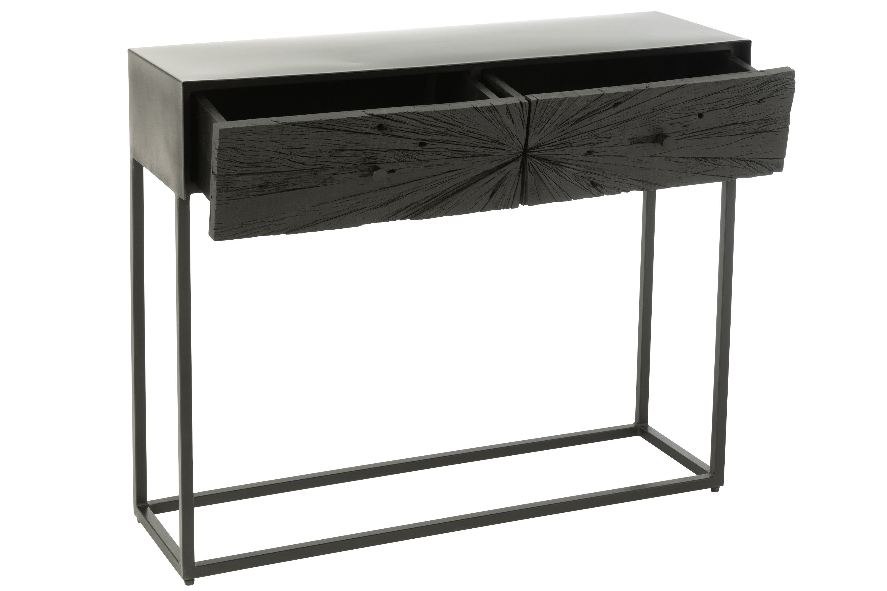 J-Line console Shanil - hout|ijzer - zwart