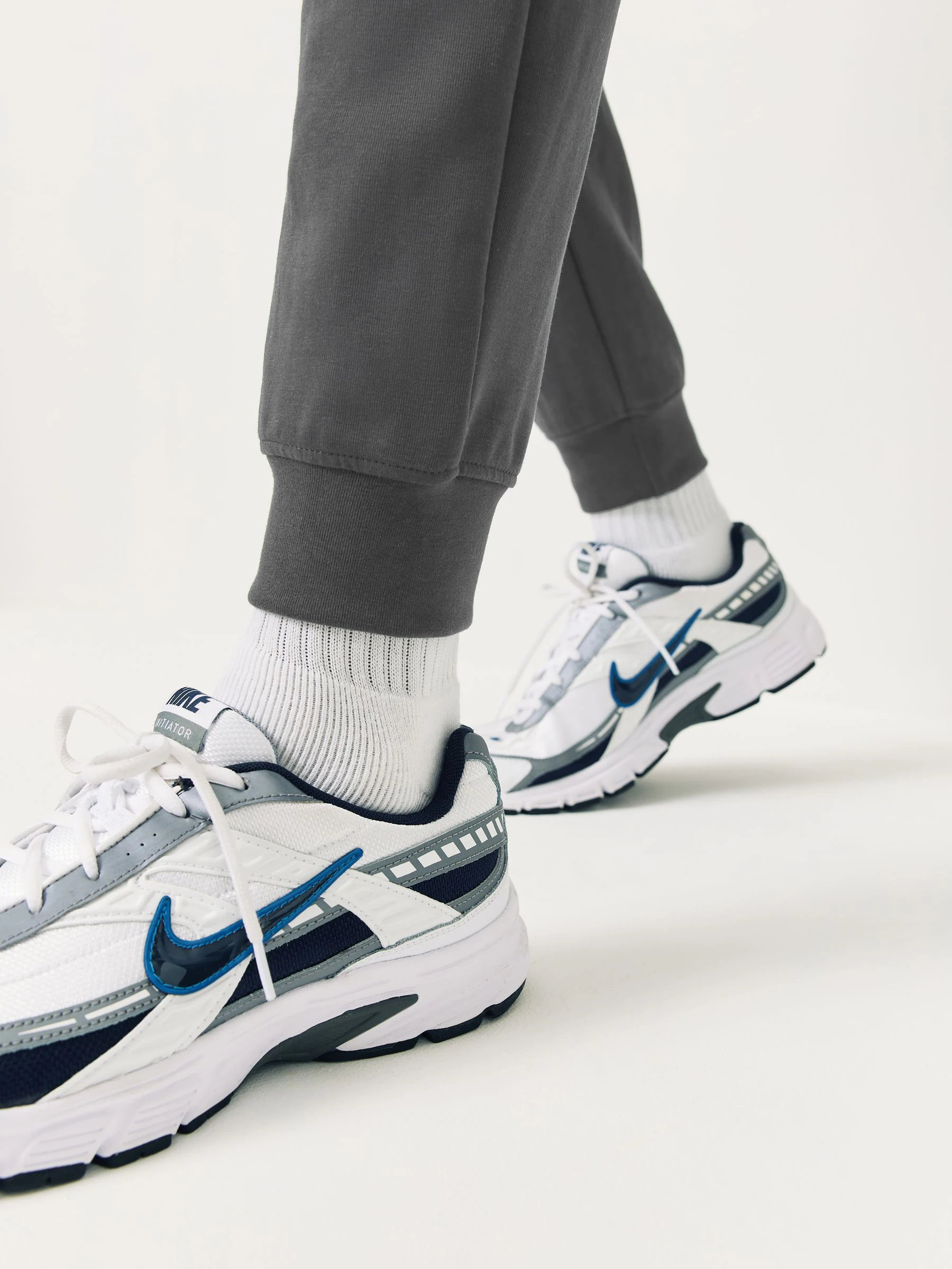 Leisteen grijs - Sport- en vrijetijdsjoggingbroek met boorden