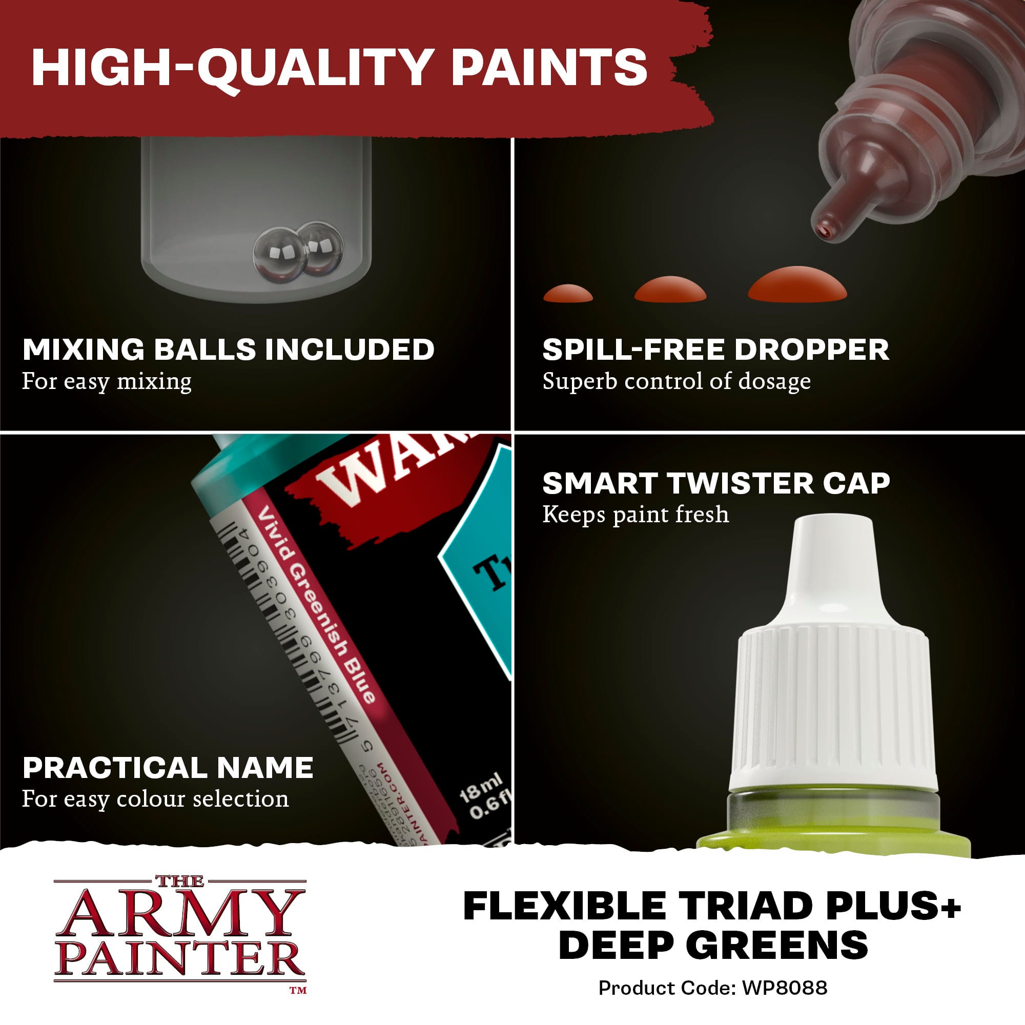 The Army Painter  Warpaints Fanatic: Deep Green Flexible Triad PLUS+    Tauche ein in die Tiefen des Waldes!