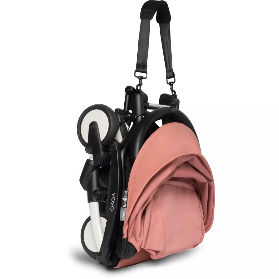 BABYZEN Kinderwagen YOYO2 6+ White mit Textilset Ginger und Backpack YOYO Black