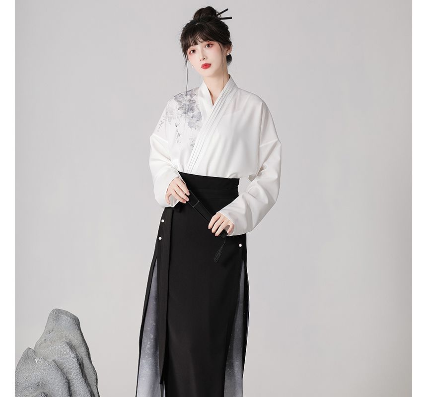 Keiko Girl - Traditionele Chinese kostuumset met lange mouwen en bloemenprint