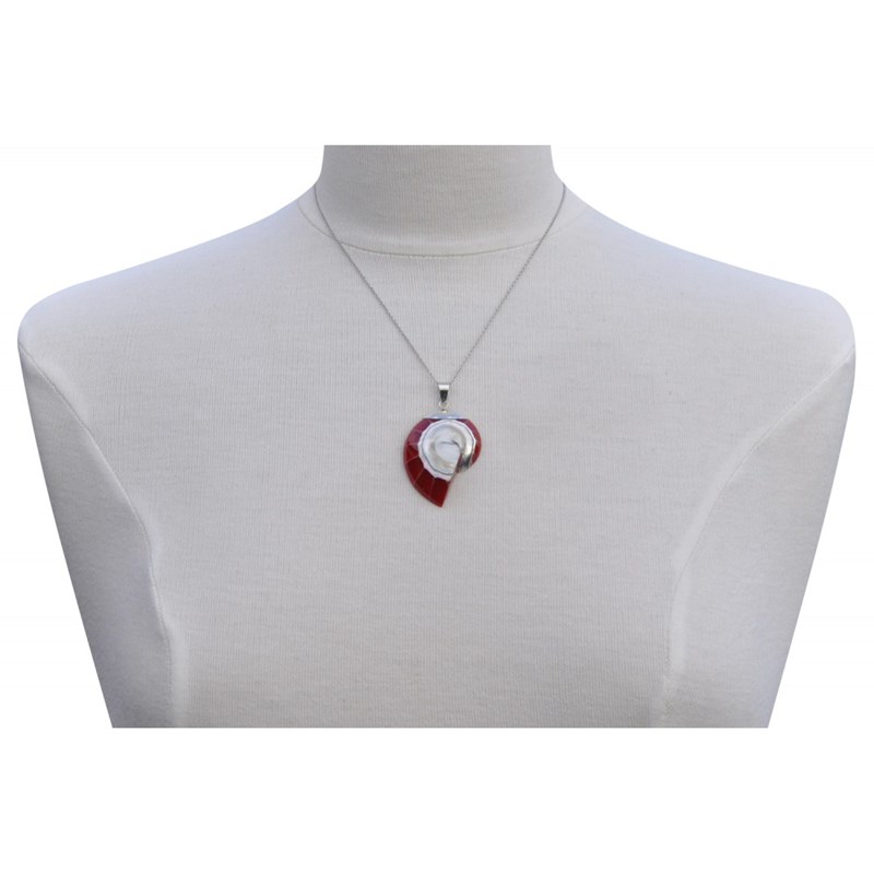 Pendentif Argent Nautile Coquillage et Résine
