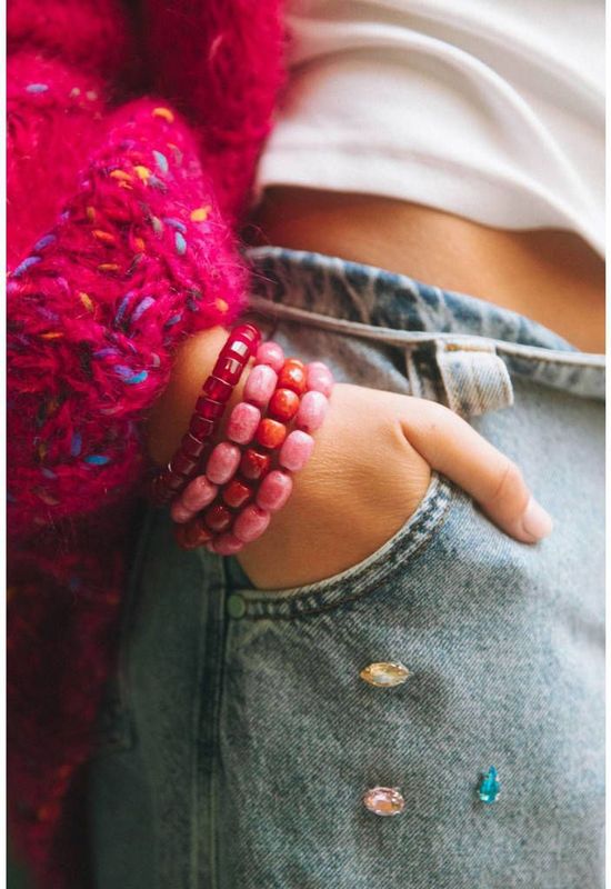 Bonnie Studios - Phil - Armband - Bordeauxrood - Goudgeplateerd