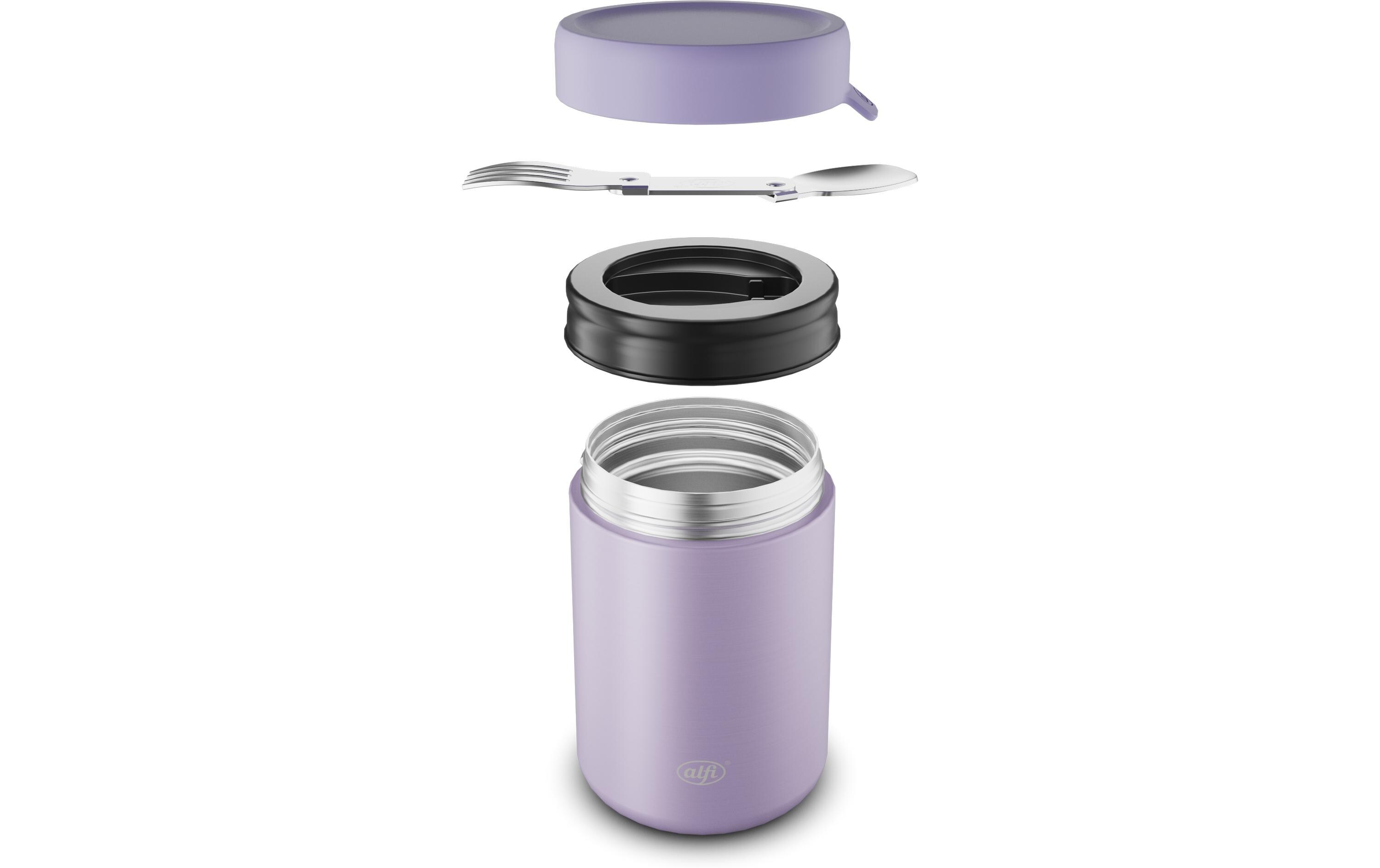 Thermo-Foodbehälter 0.35 l, LavendelOutdoor-Behälter aus Edelstahl mit Göffel