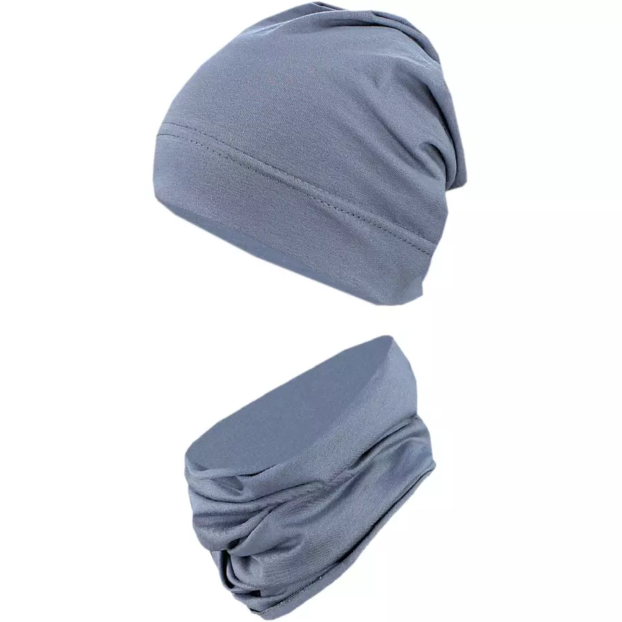 TupTam Jungen Beanie Mütze und Schlauchschal 2er Set grau