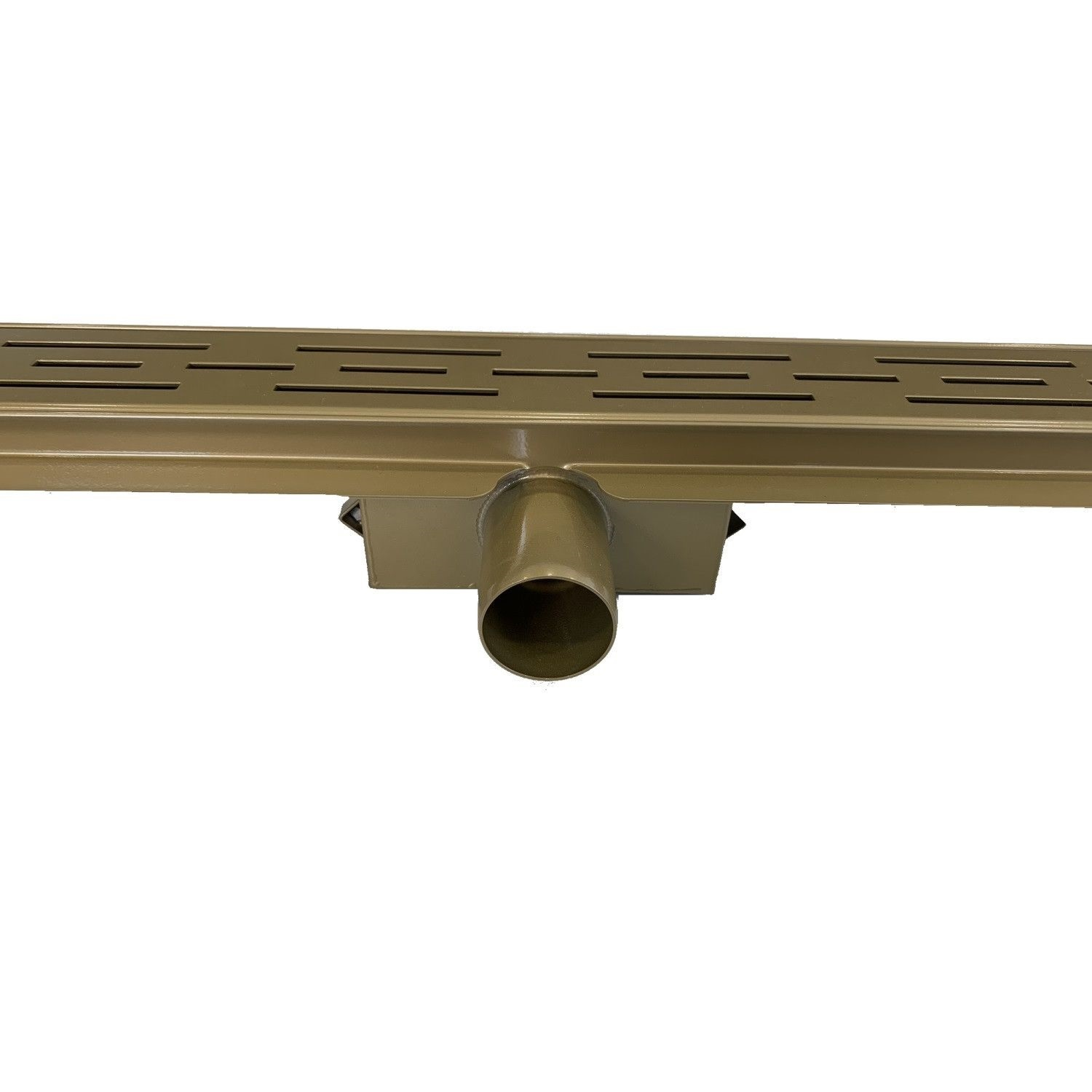 Mueller Basic douchegoot met flens 110x7cm goud messing