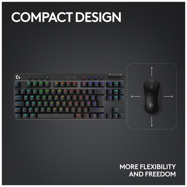 Logitech G PRO X TKL Lightspeed Linear trådløst gamingtastatur (sort)