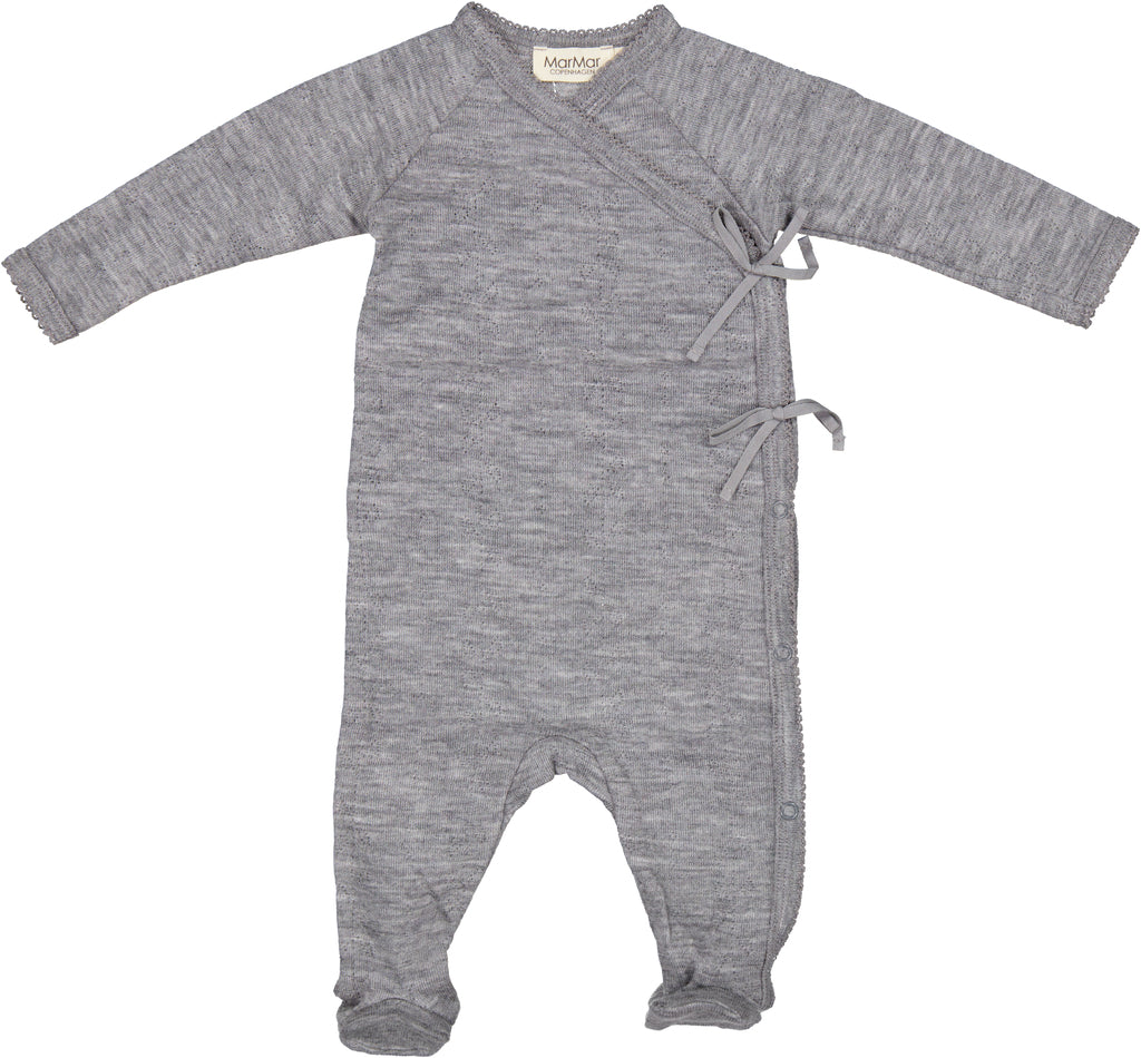 Rubetta, Uld Pointelle Heldragt - Grey Melange
