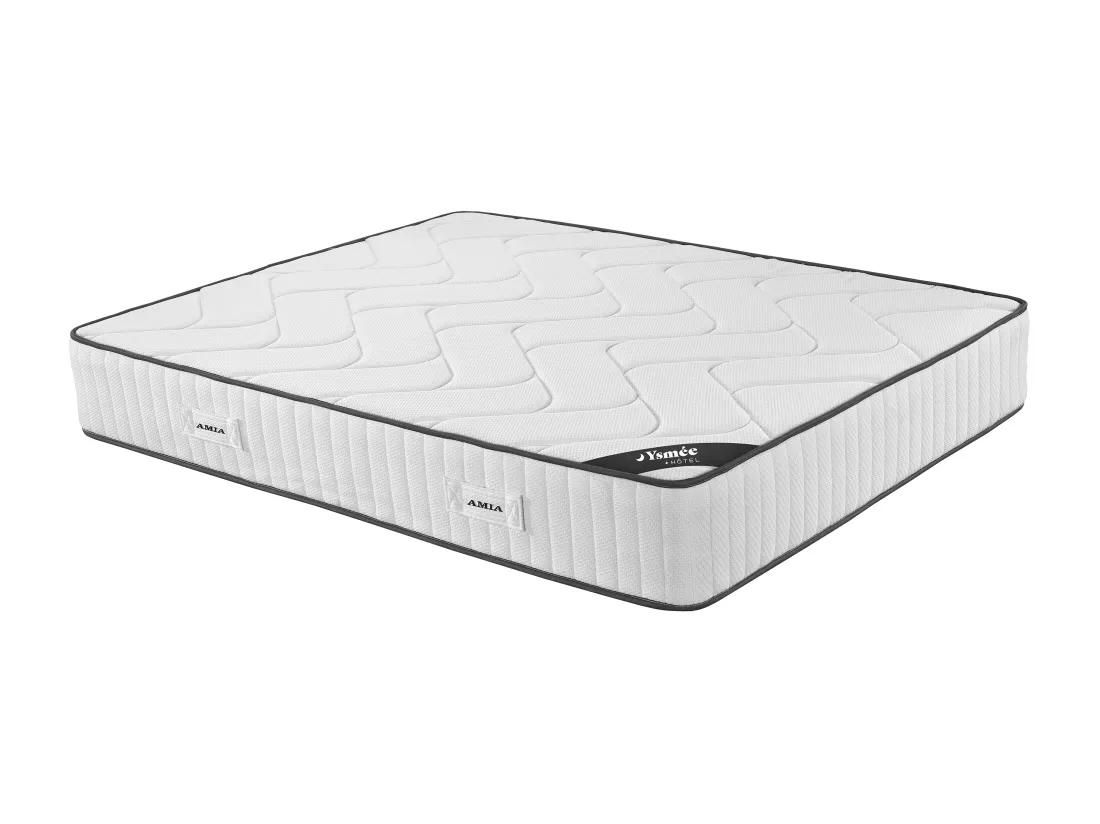 Matelas 180 x 200 cm hybride anti-feu ressorts ensachés 7 zones et mémoire de forme ép.30cm - AMIA de YSMÉE HÔTEL
