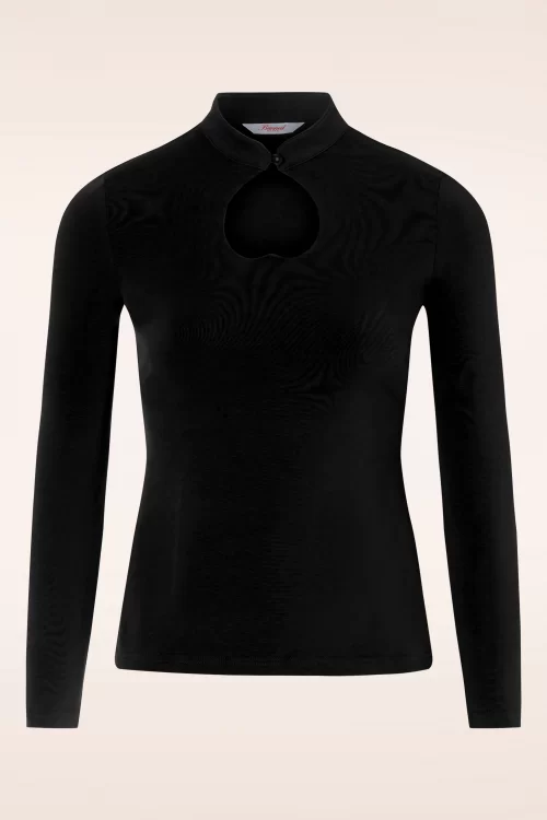Banned Retro Tear drop top in zwart