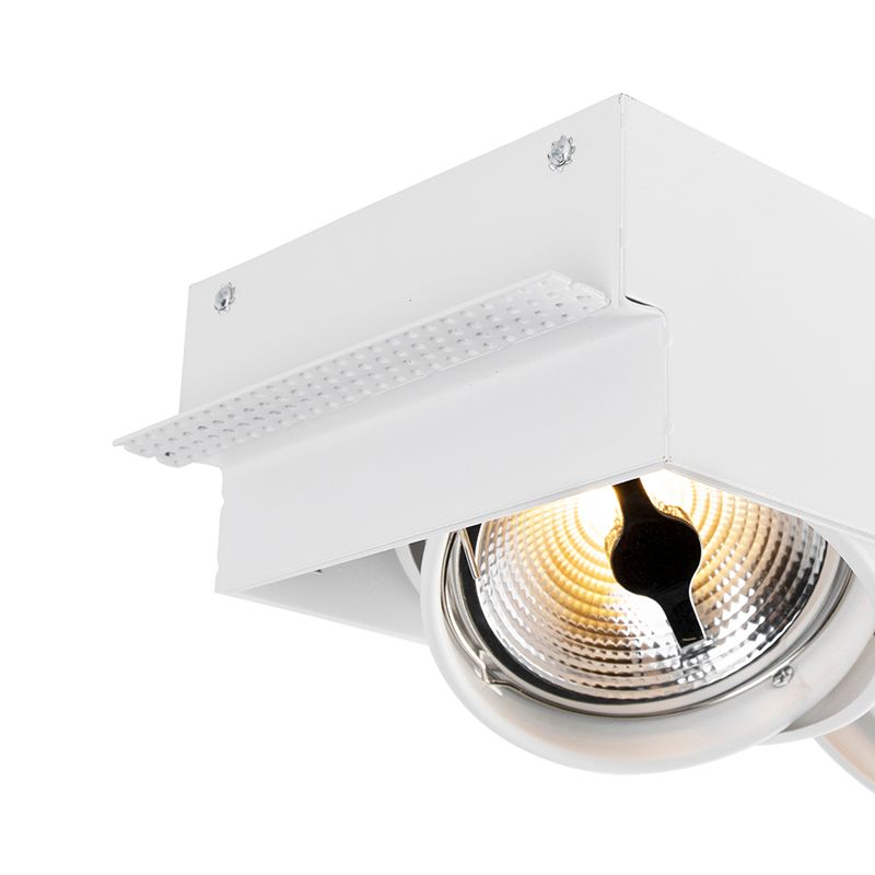 Set van 6 Inbouwspot wit  AR111 trimless 3-lichts - Oneon
