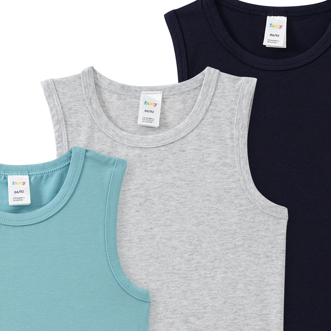 Famy 3 Baby Bodys in verschiedenen Farben salbei / dunkelblau