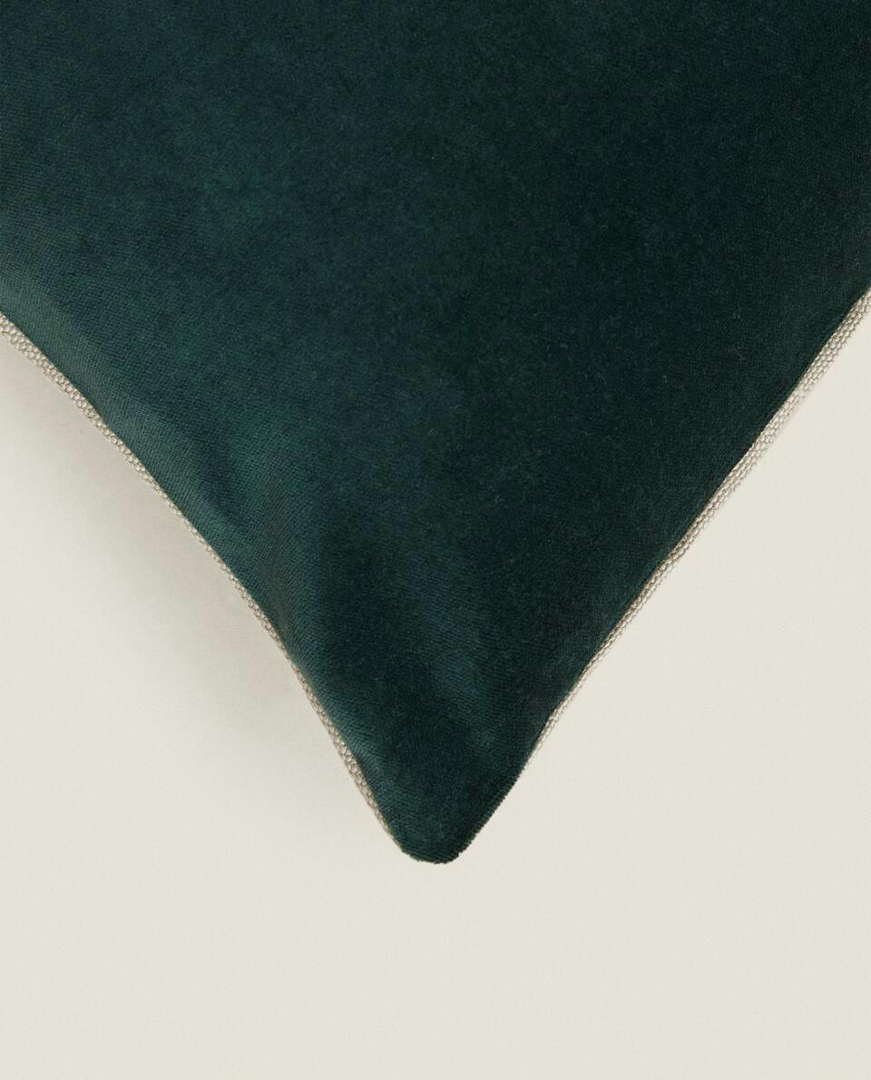 CAPA DE ALMOFADA EM LINHO E VELUDO