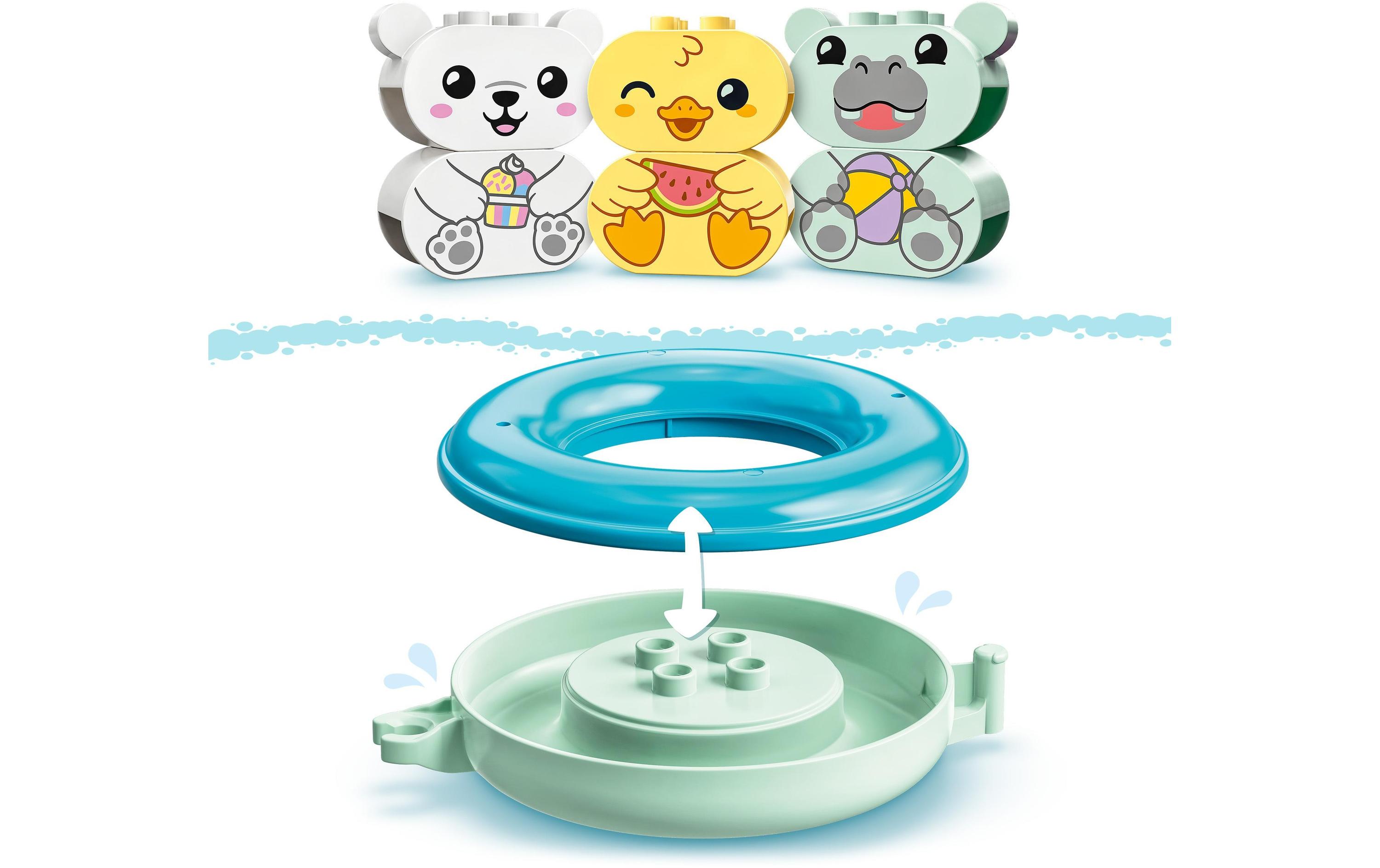 DUPLO® Badewannenspass: Schwimmender Tierzug 10965Badewannenspielzeug für Vorschulkinder ab 18 Monaten