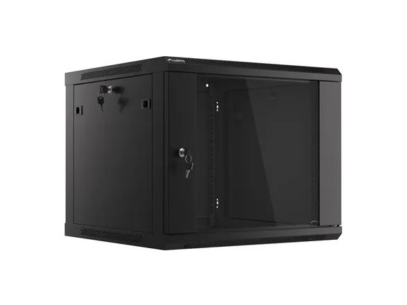 Lanberg - Rack kabinet - vægmonterbar - sort, RAL 9004 - 9U - 19