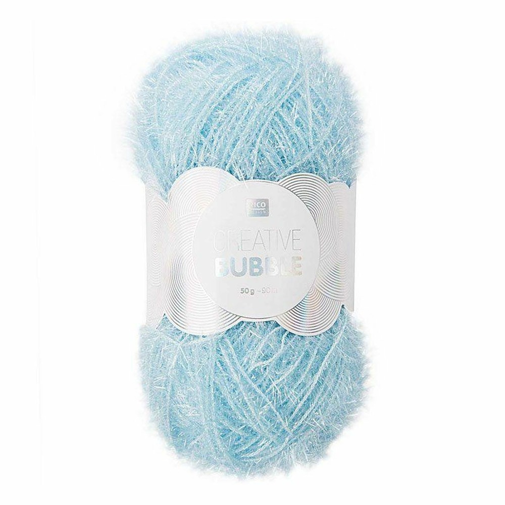 2 pelotes de fil pour éponge créative - creative bubble - bleu clair