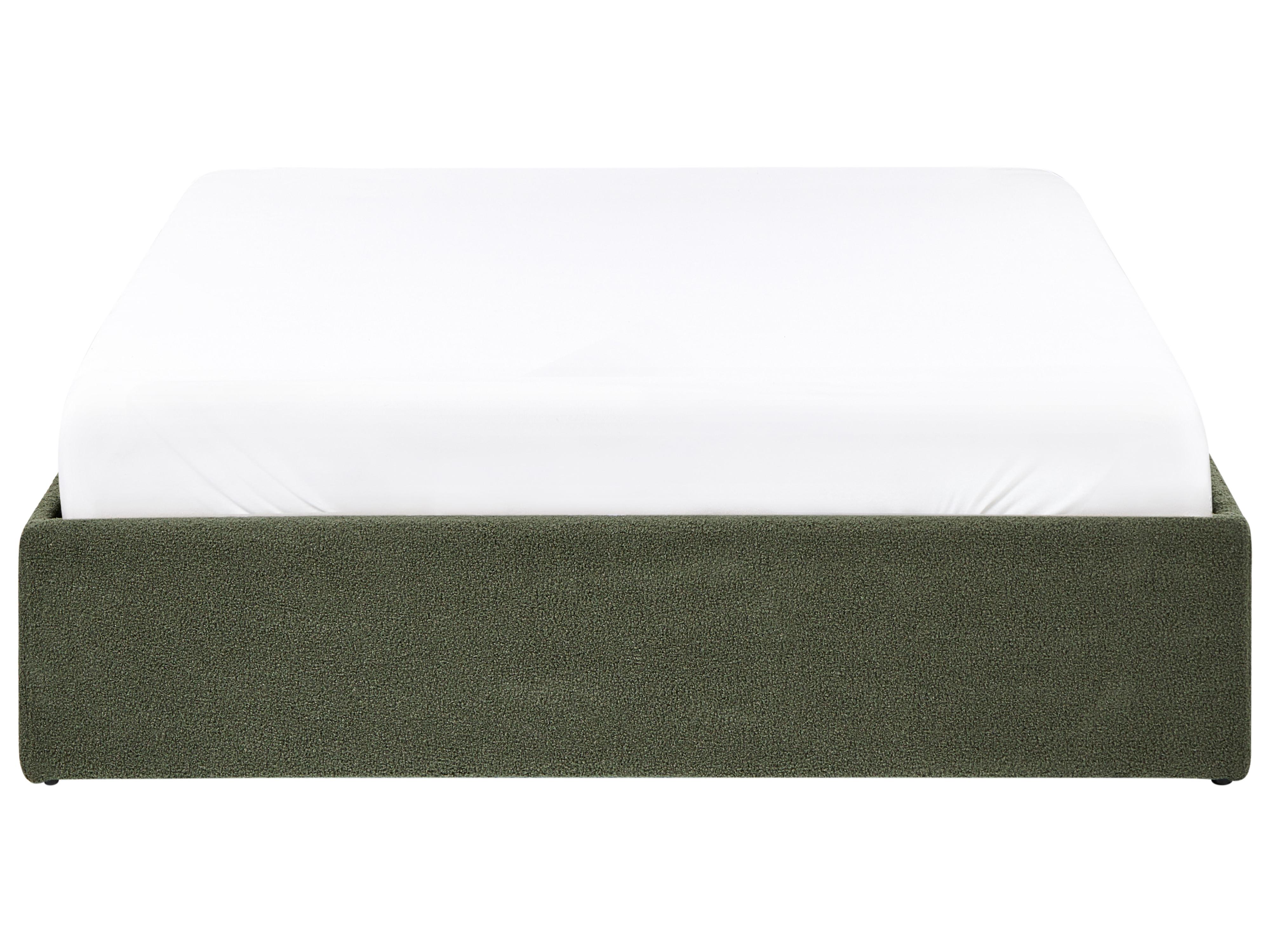 Opbergbed zonder hoofdbord Bouclé DINAN 140 x 200 cm Donkergroen