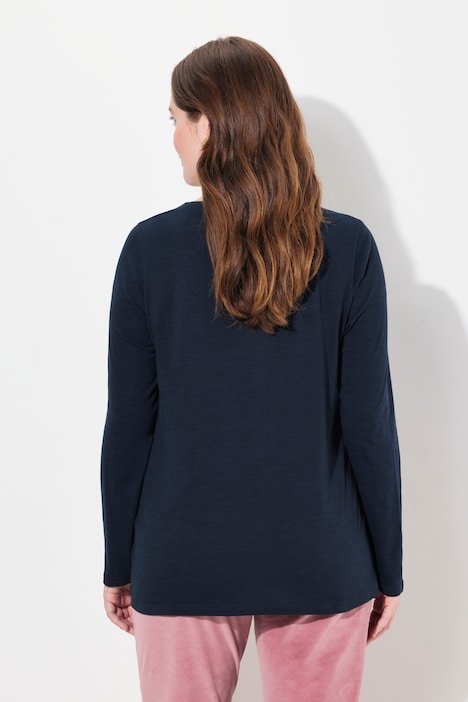 Shirt, Herzausschnitt, Langarm, Biobaumwolle