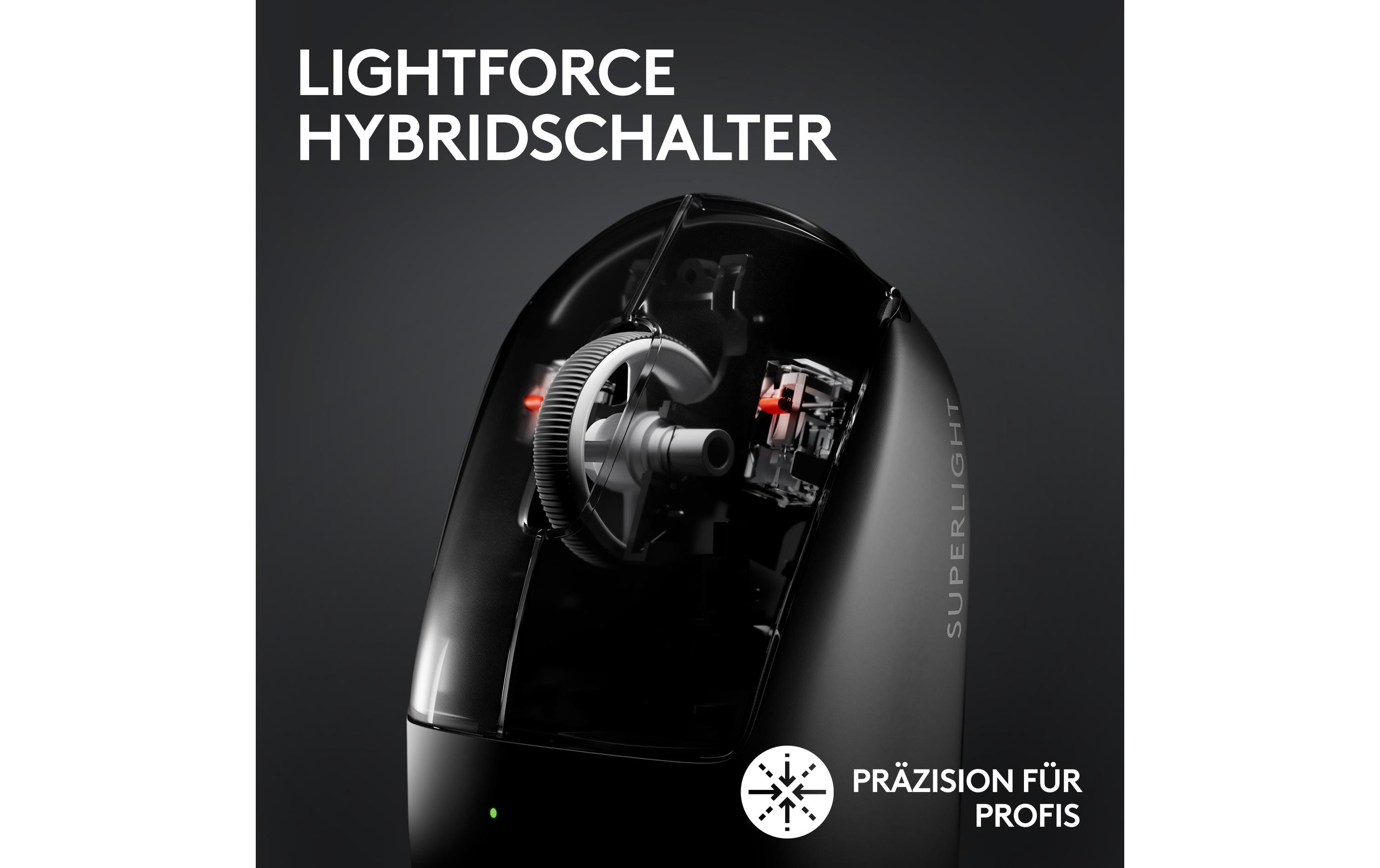 Gaming-Maus Pro X Superlight 2 Lightspeed Schwarz<br>Extrem leichte Gaming-Maus mit leistungsvoller Performance