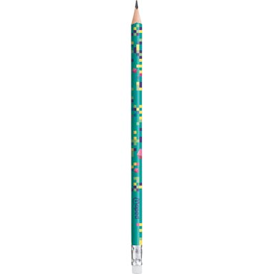 Maped Pixel Party - Crayon graphite recyclé HB (40% de matière recyclée) - embout gomme - disponible dans diffrentes couleurs