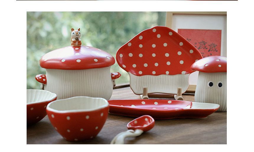 Kawa Simaya - Paddenstoel Keramiek Bord / Kom / Lepel / Mok (Diverse Ontwerpen)