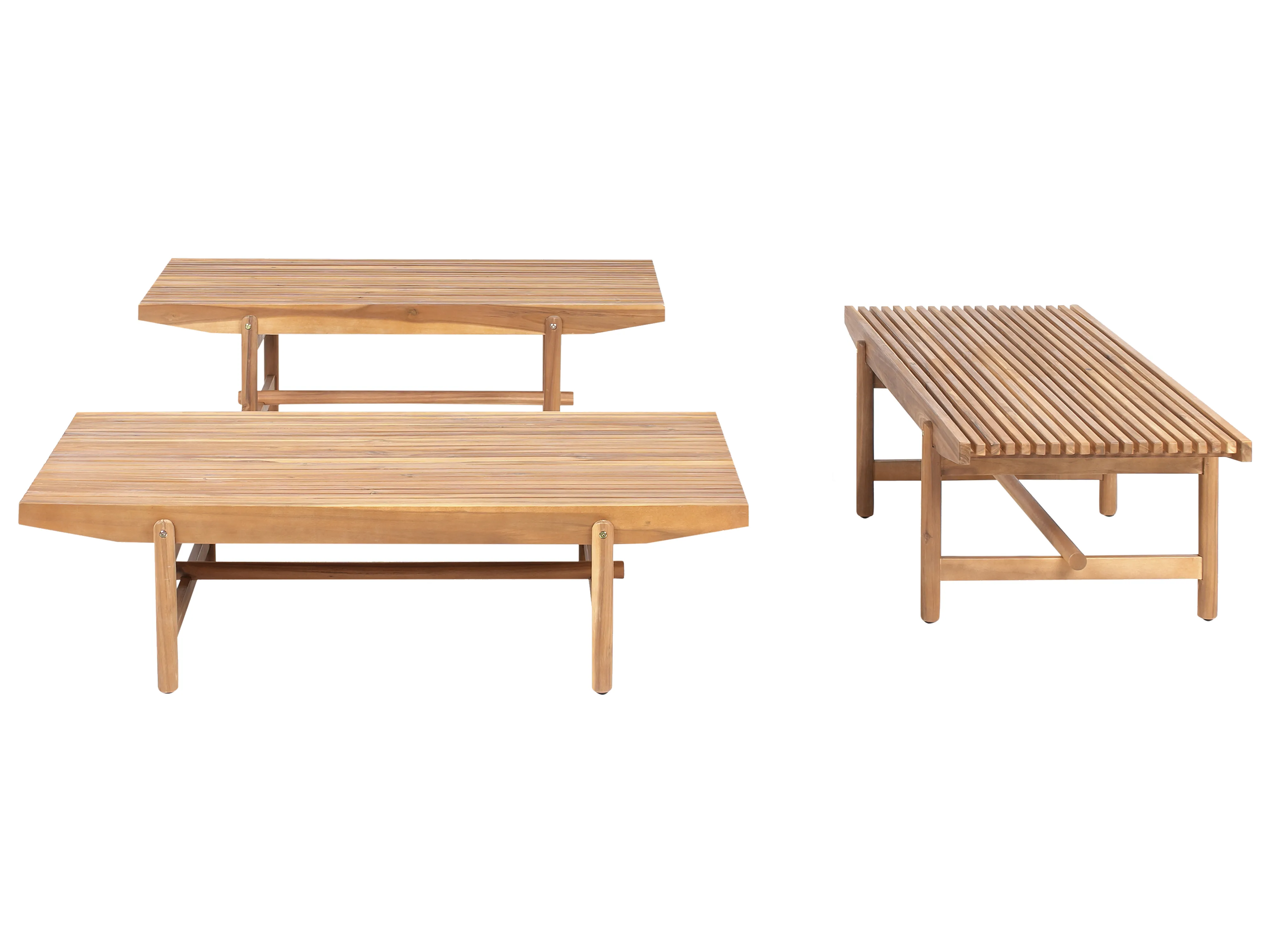 Loungeset met tafel 2-zits GIAVENO Acaciahout Gebroken wit