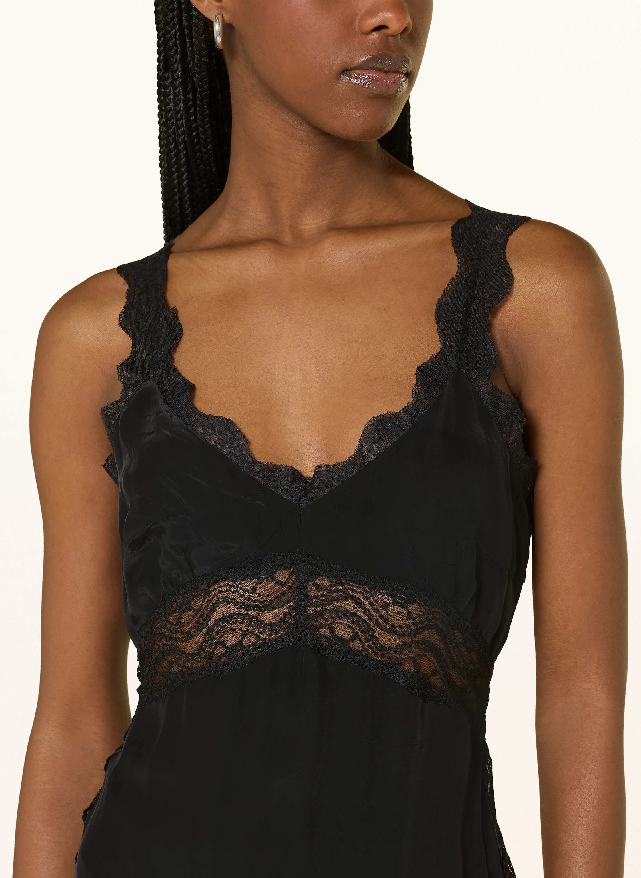 FARM RIO Satinkleid mit Spitze und Cut-out