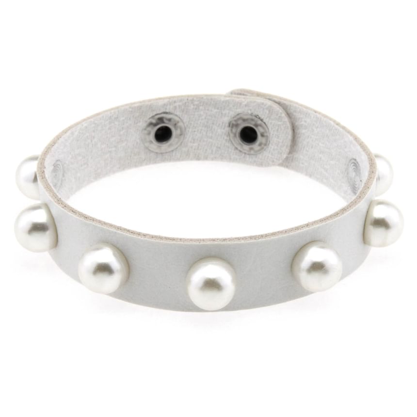 SURELIN - Armband van imitatieparel en imitatieleer