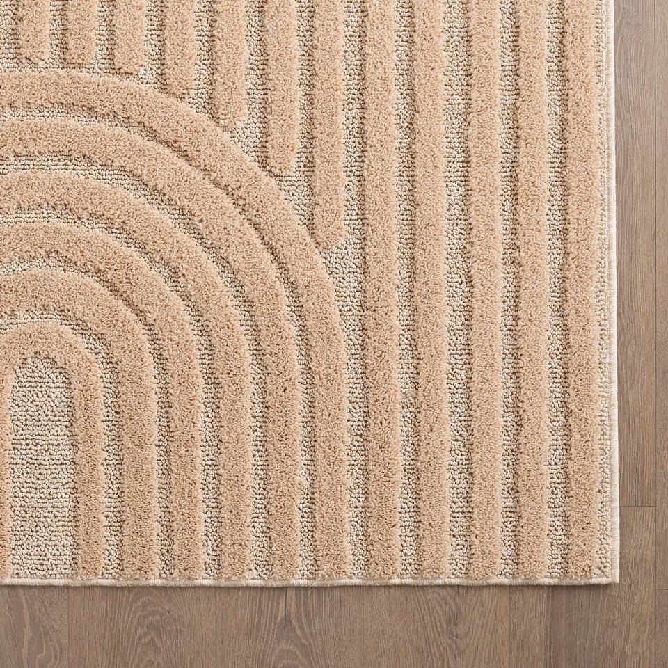 Modern Japandi Vloerkleed - Roze - Boho Scandinavisch - 200x290 cm Laagpolig