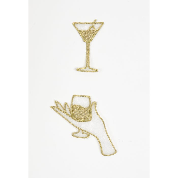 Atelier Veritas-Set 2 patches wijn cocktail 8x4,5cm