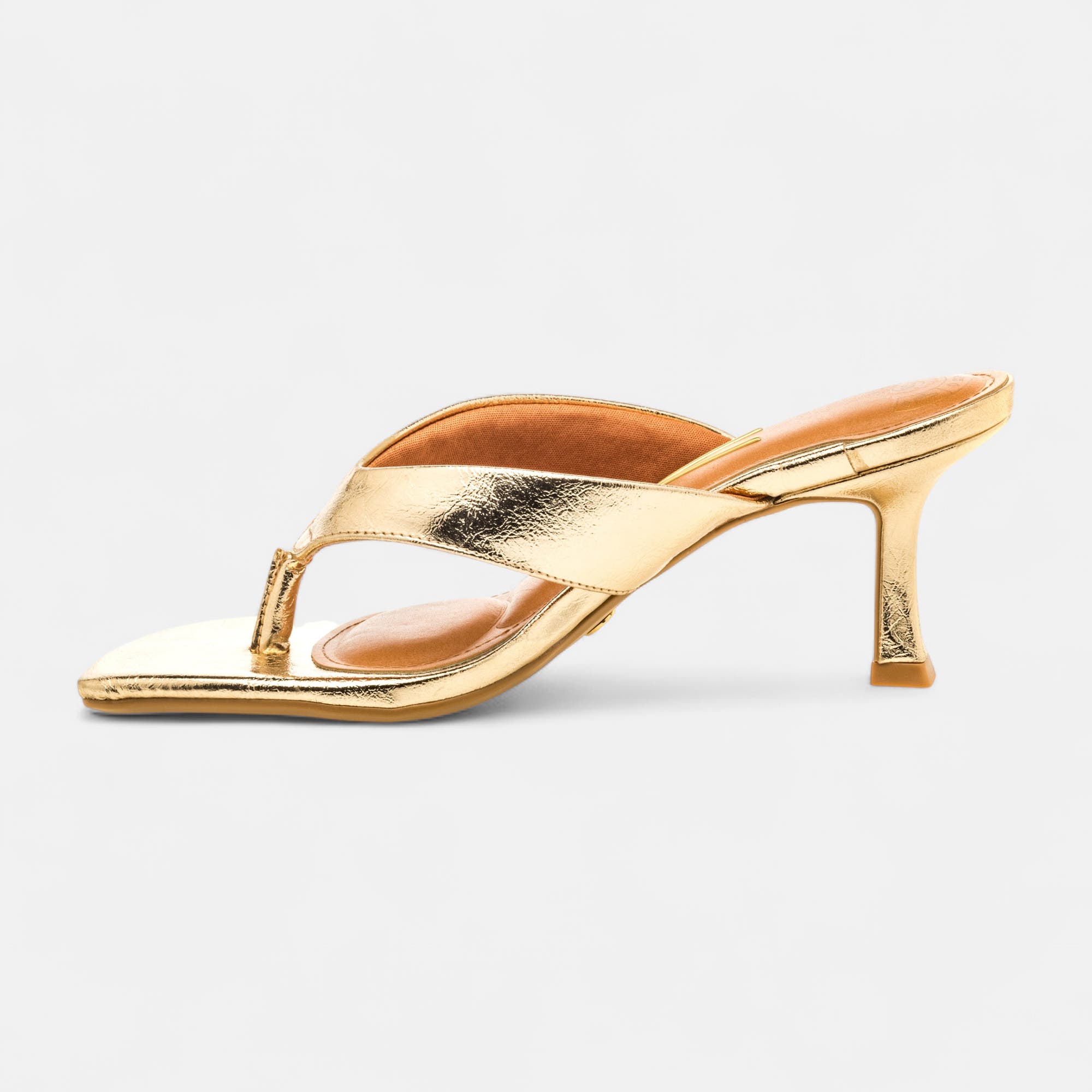 Nu-pieds à talon Femme or