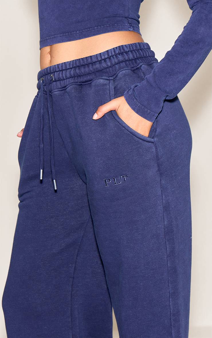 Bleu Marine Joggers Larges Oversize Effet Délavé
