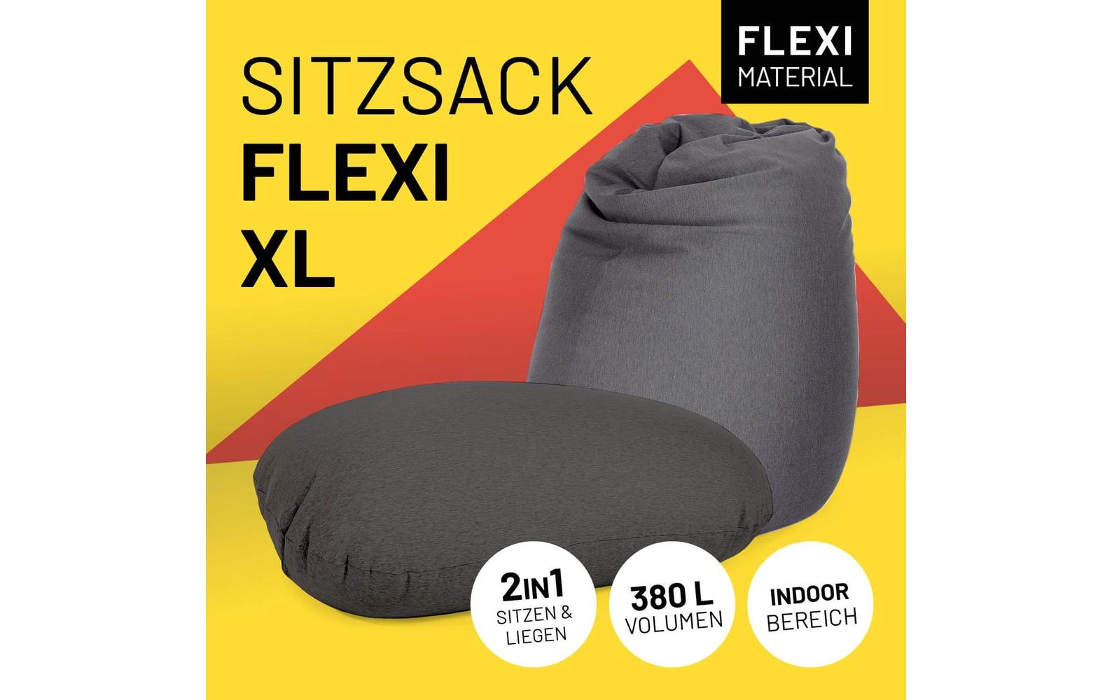 Sitzsack Flexi Comfort 380 L, Dunkelgrau<br>2-in-1 Sitzsack