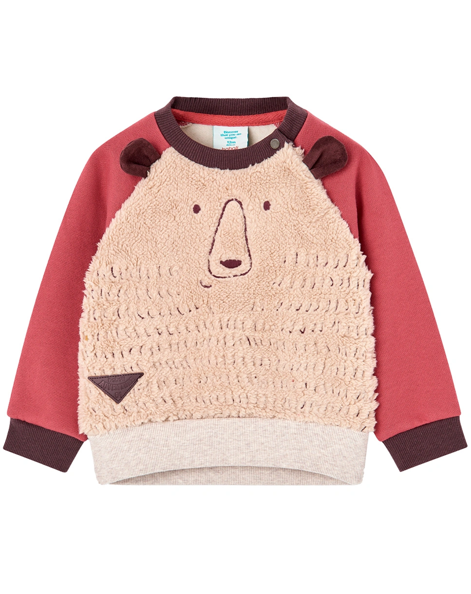 Sweatshirt BEAR in beige/rot