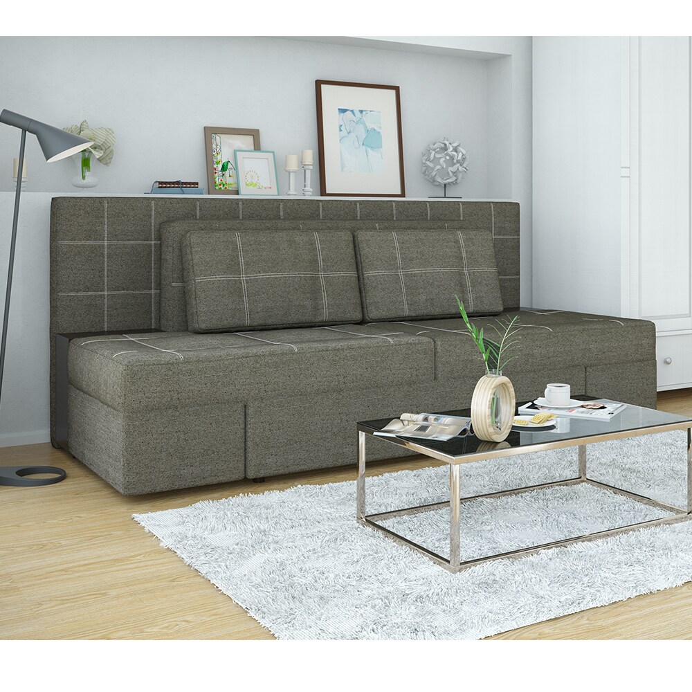 VICCO Schlafsofa mit Bettfunktion 235 x 105 cm Grau Dreisitzer Couch Taschenfederkern Schlafcouch