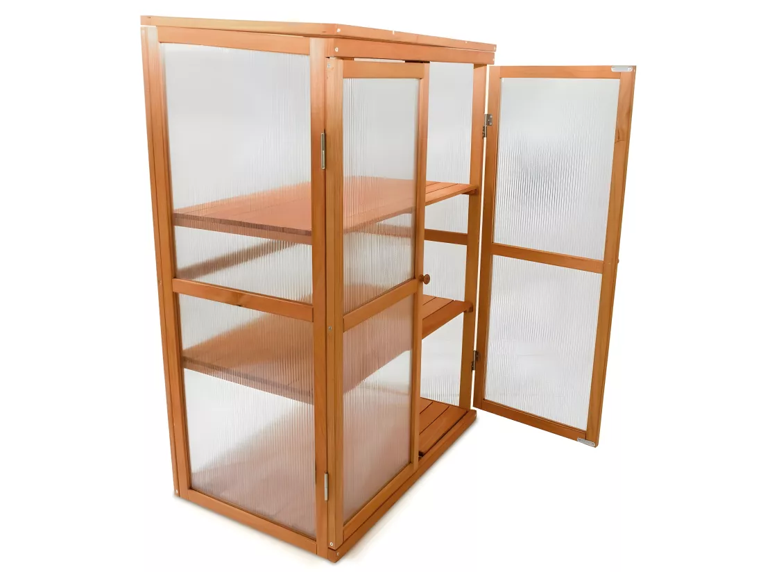 Serre en bois jardin châssis 3 étagères modèle : Printemps 76x47x110,5cm