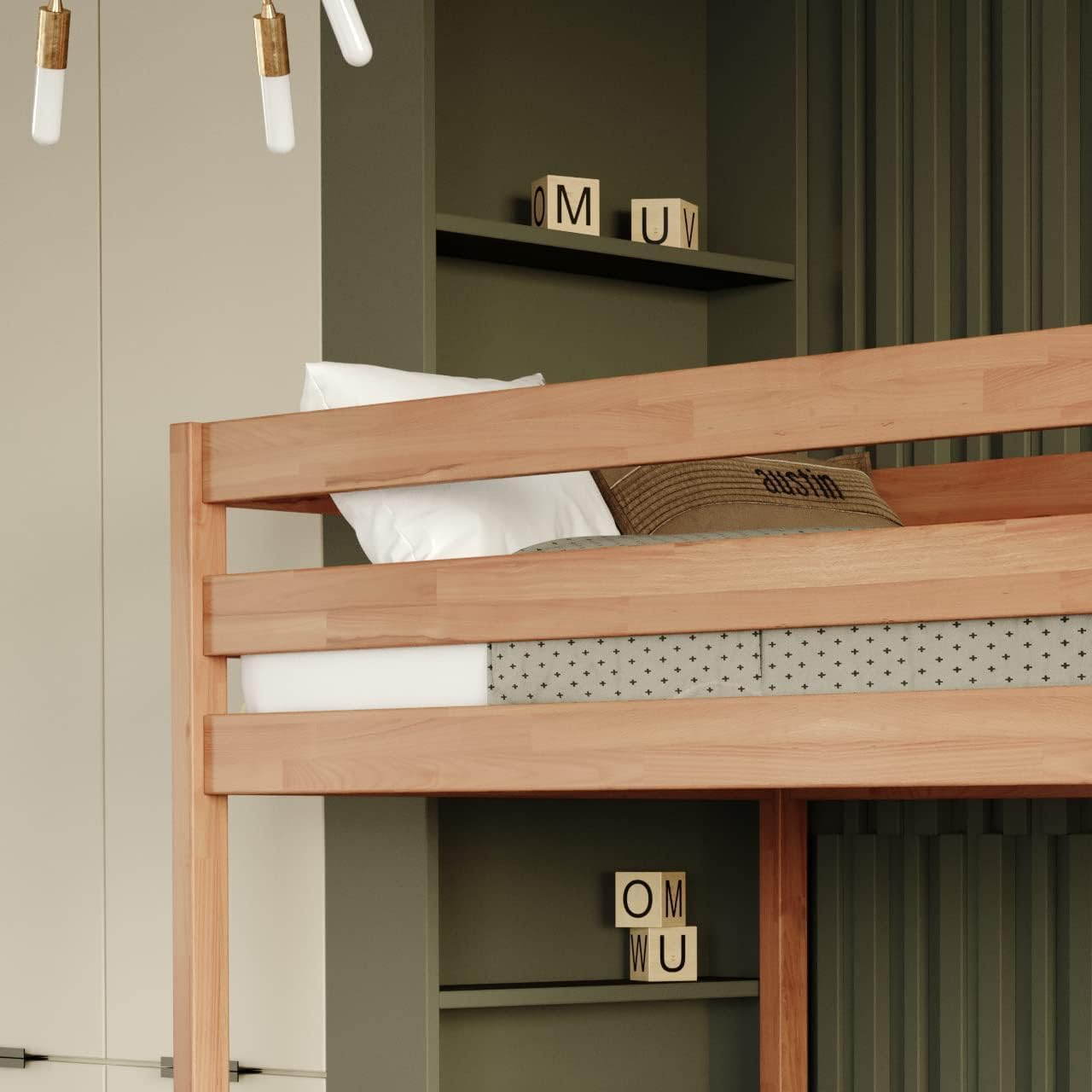 Krok Wood Etagenbett Kinderbett Doppelbett Jugendbett Sydney aus Massivholz in Buche 90×200×160 cm