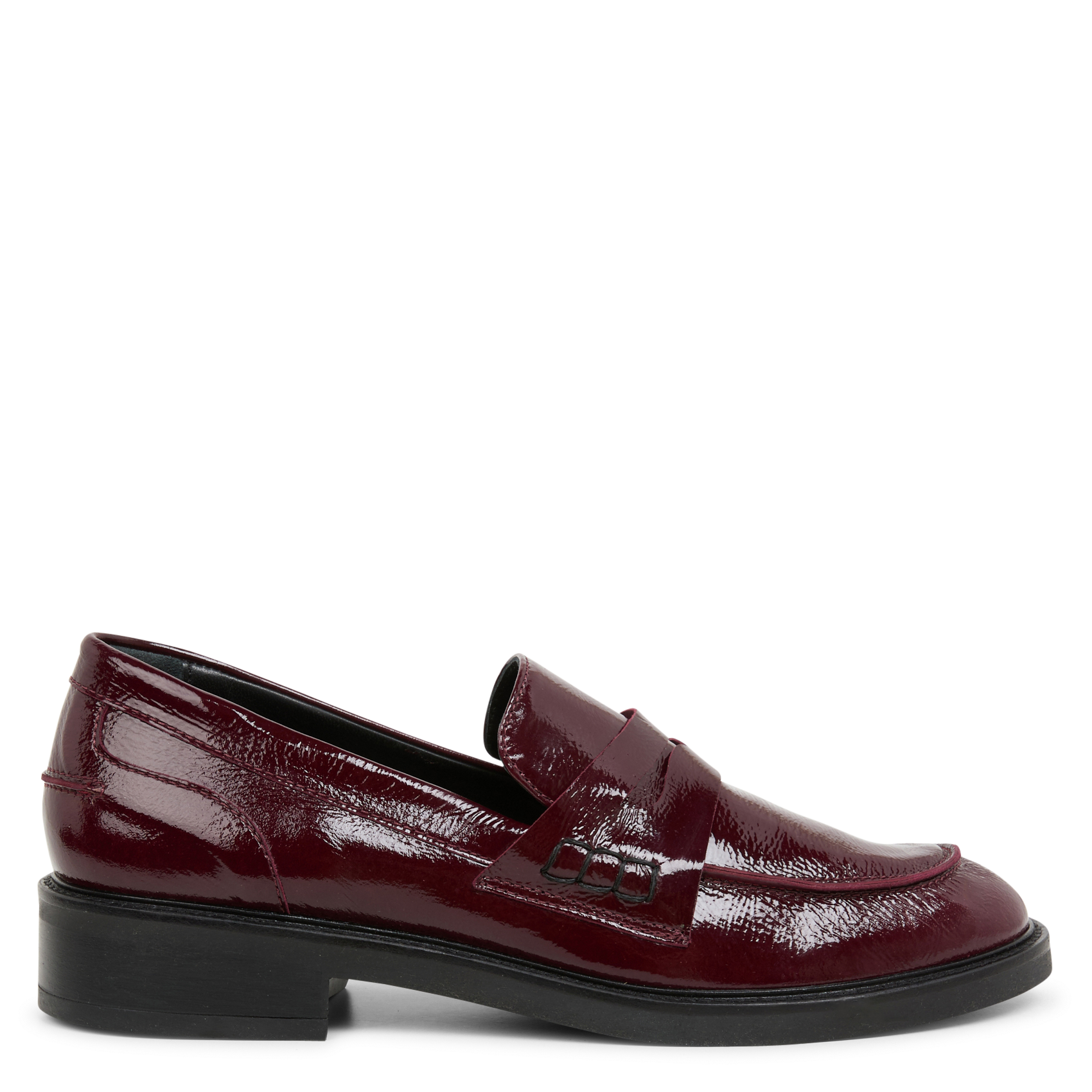 Mocassins en cuir vernis froissé | Violet