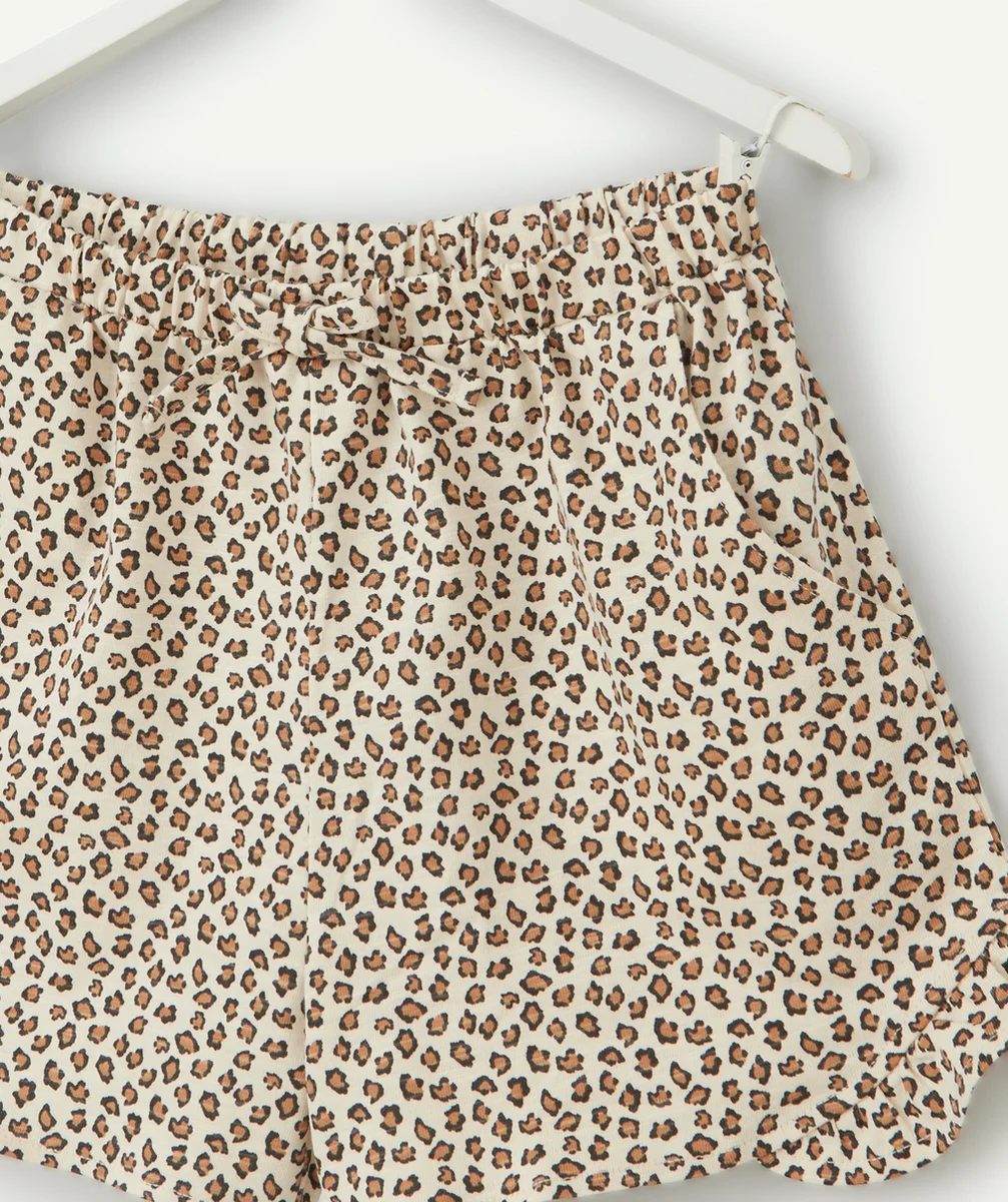 SHORT FILLE EN COTON BIO IMPRIMÉ LÉOPARD