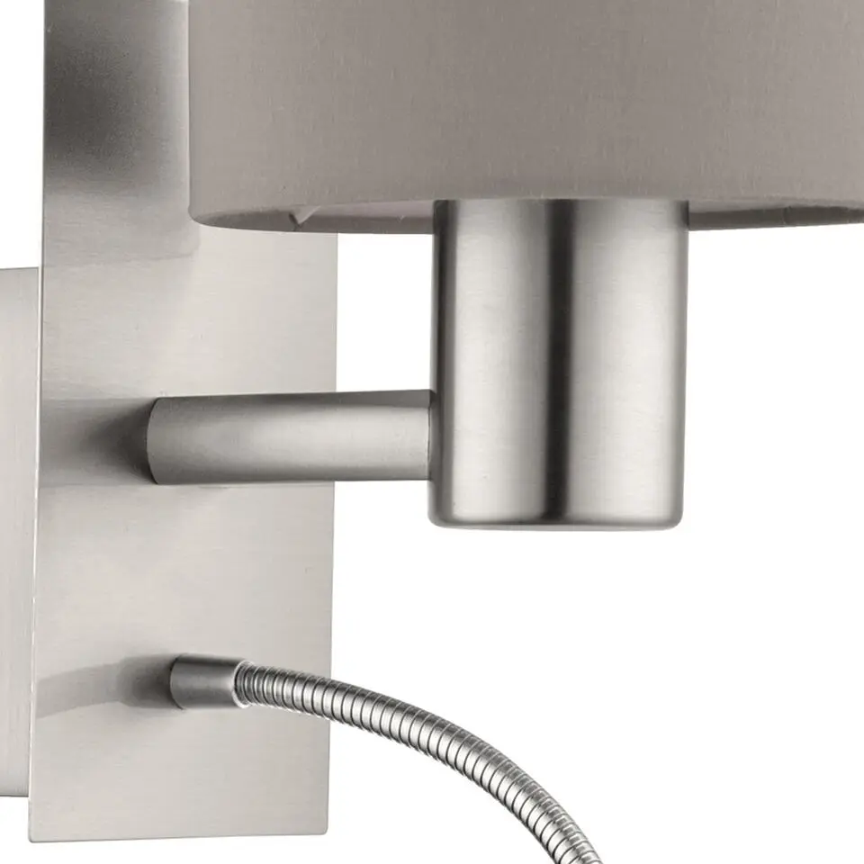 EGLOPasteri-wandlamp-E27-taupe/nickel-mat