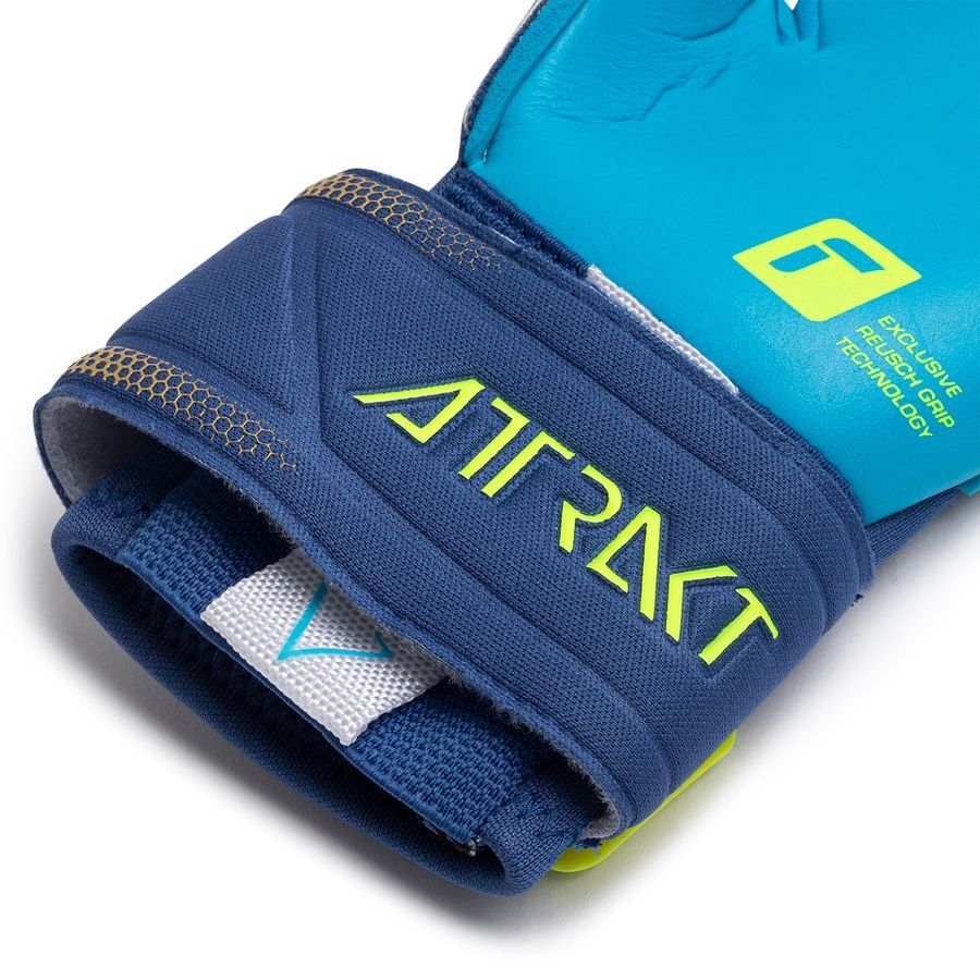 Reusch Gants de Gardien Attrakt FreeGel Aqua Windproof - Bleu/Doré/Bleu