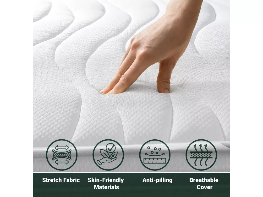 Matelas Double King Size 180x205 à mémoire orthopédique | Hauteur 16 cm | Made in Italy