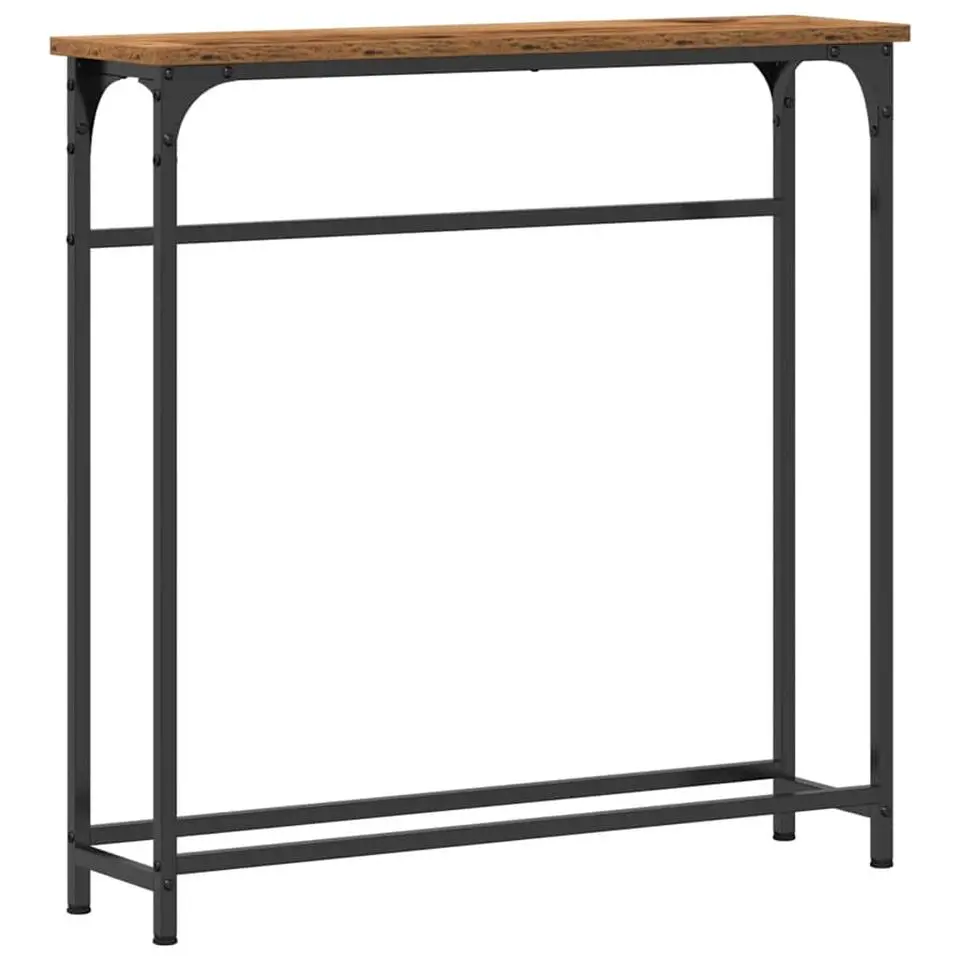 vidaXL - Sidetable - Oud hout - Gelaagd hout en metaal - 75x19.5x75 cm